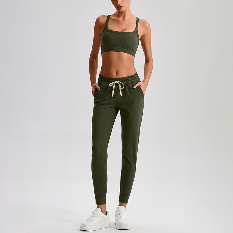 Wholesale Naked-Feel Open-Back Sports Bra & High-Waist Jogger Pants Set – Sculpting Yoga 2-Piece