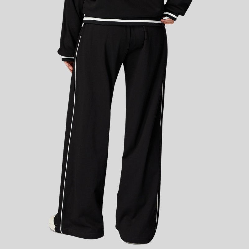 Loose-fitting striped color-blocked sweatpants