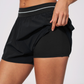 Wholesale Women's Brushed Sports Shorts – Fake Two-Piece Anti-Exposure Yoga Shorts