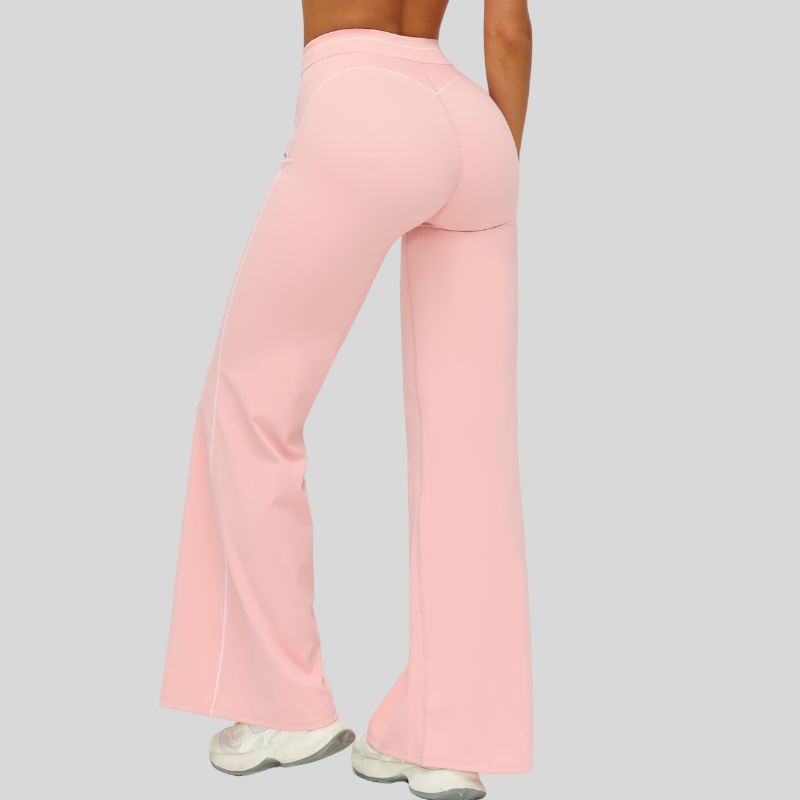 High-waisted contrasting loose wide-leg pants