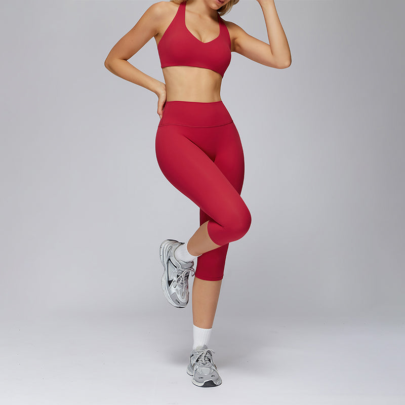 Sports bra+Mid-length leggings 2-piece set