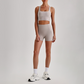 Wholesale Cross-Back Sports Bra & High-Waist Biker Shorts Set – Naked-Feel Quick-Dry Yoga 2-Piece