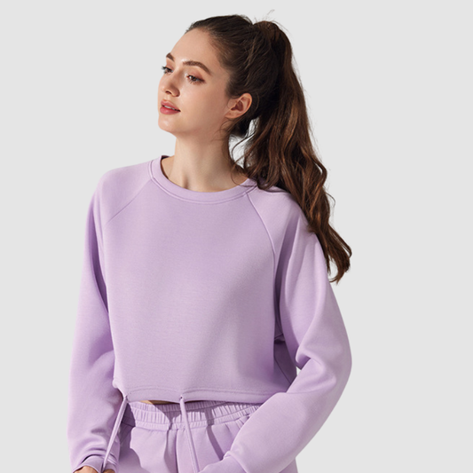 Wholesale Loose Drawstring Round Neck Yoga | Wonderxfans bulk activewear