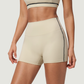 Wholesale Women's Seam-Detail Colorblock High-Waist Booty Shorts – Butt-Lifting Yoga Gym Activewear
