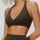 Halter back sports bra