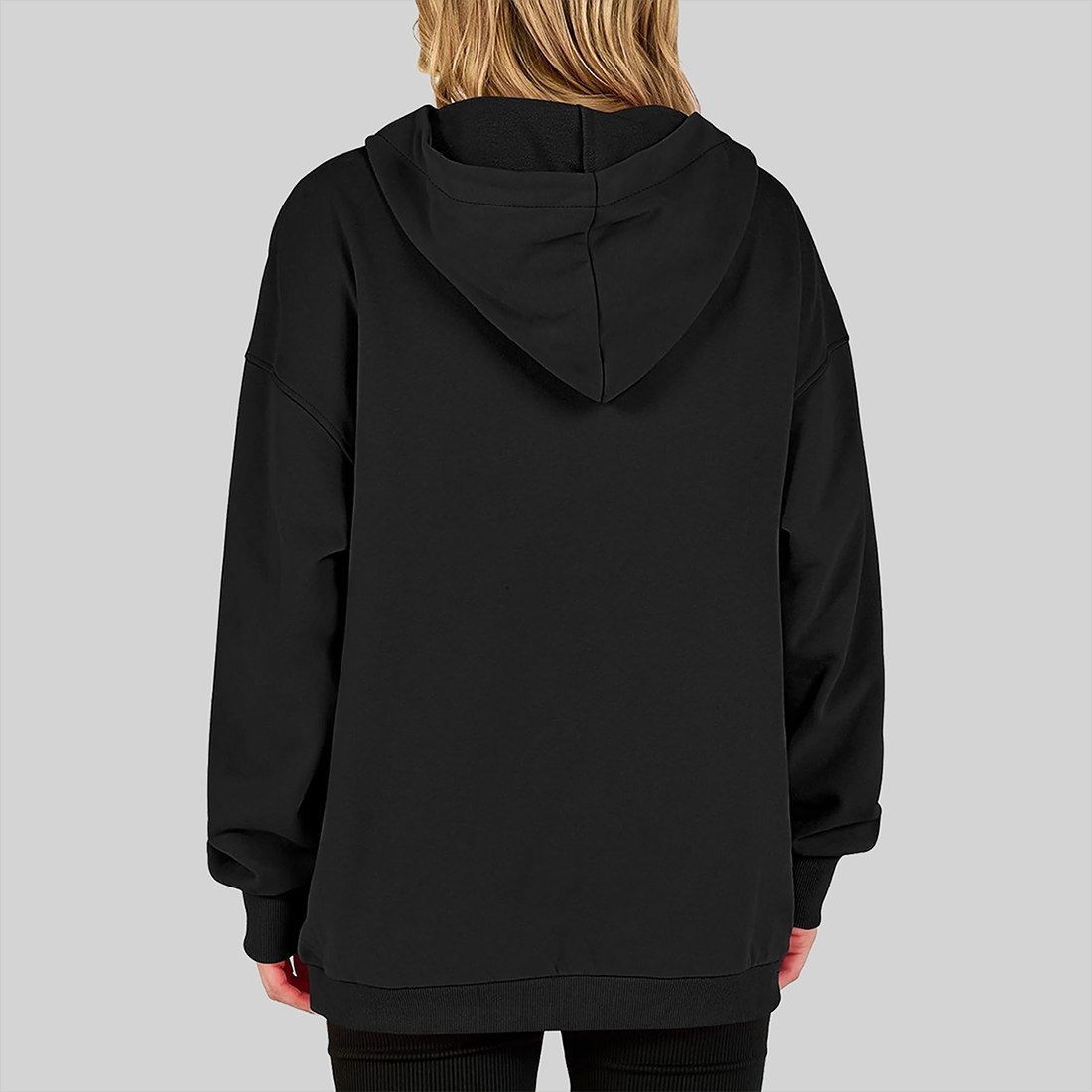 Wholesale Half-Button Hooded Sweatshirt – Loose Casual Long Sleeve Hoodie