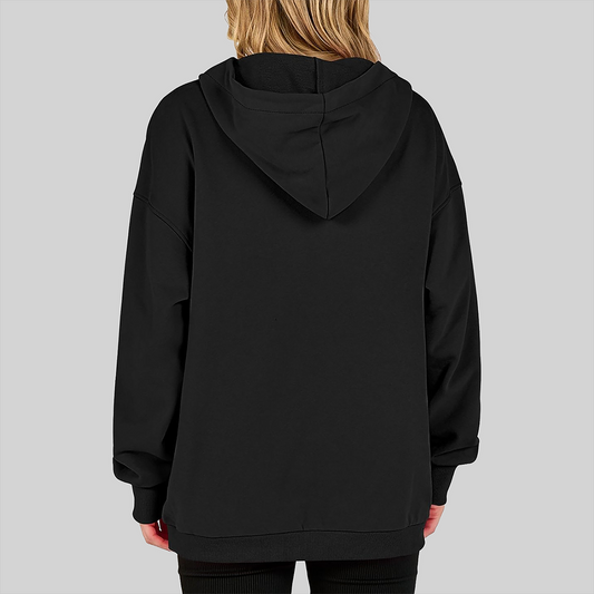 Wholesale Half-Button Hooded Sweatshirt – Loose Casual Long Sleeve Hoodie