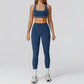 Racerback Sports Bra + Leggings de cintura alta set de 2 piezas