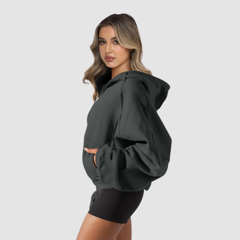 Wholesale loose casual hooded jacket