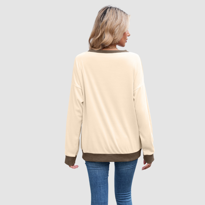 Wholesale Crew Neck Loose Top Long Sleeve Sweatshirt
