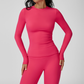 Wholesale Women's Brushed Long Sleeve Yoga Top – Crew Neck Slim Fit Athletic T-Shirt