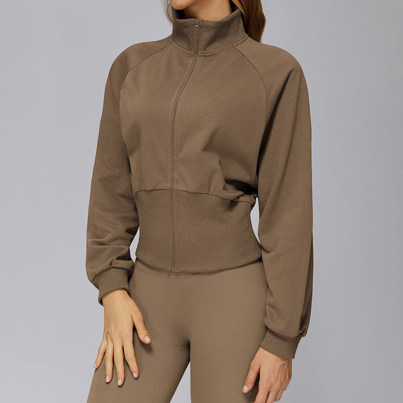 Stand collar warm sports short jacket