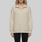 Loose long sleeved Half Zip Stand Collar Fleece Sweatshirt
