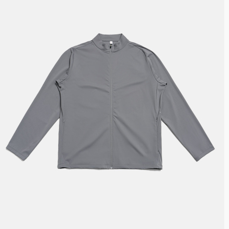 Wholesale Men's Mock Neck Long Sleeve Athletic Jacket – Moisture-Wicking Gym Fitness Training Outerwear