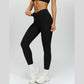 Pleated waistband sport leggings