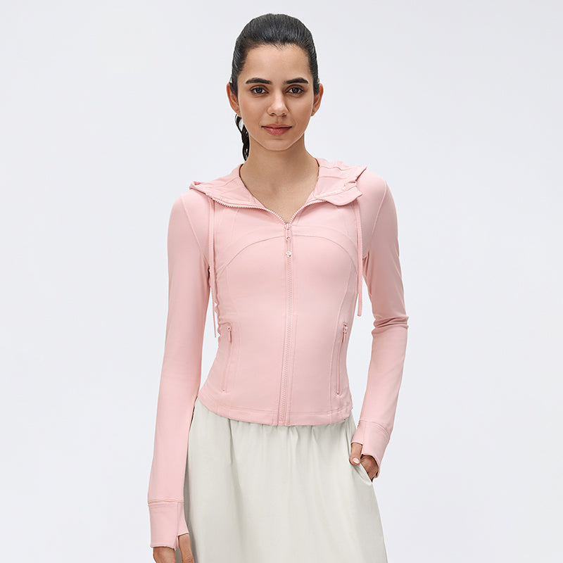 Wholesale Short Hooded Yoga Athletic Jacket