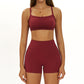 Thin straps Sports Bra + High-waisted shorts 2-Piece Set