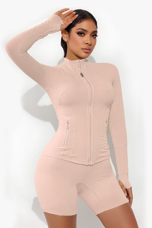 Wholesale Slimming nude running fitness zipper | Wonderxfans bulk activewear