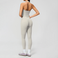 Wholesale Women's Cream-Feel Fleece Deep-V Halter Neck Tank Top & Leggings Set