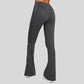 High-waisted and slightly flared casual athletic pants