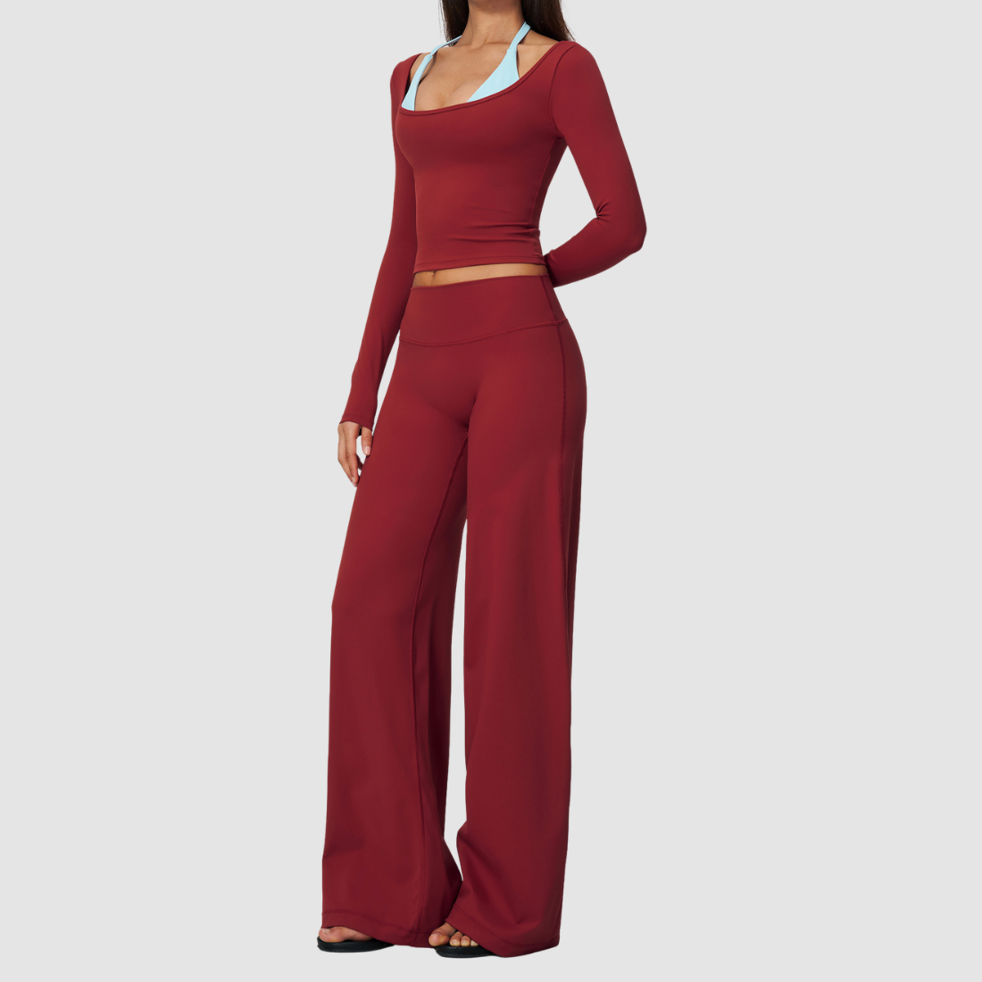 Wholesale Women’s Long-Sleeve & Wide-Leg Yoga Pants Set