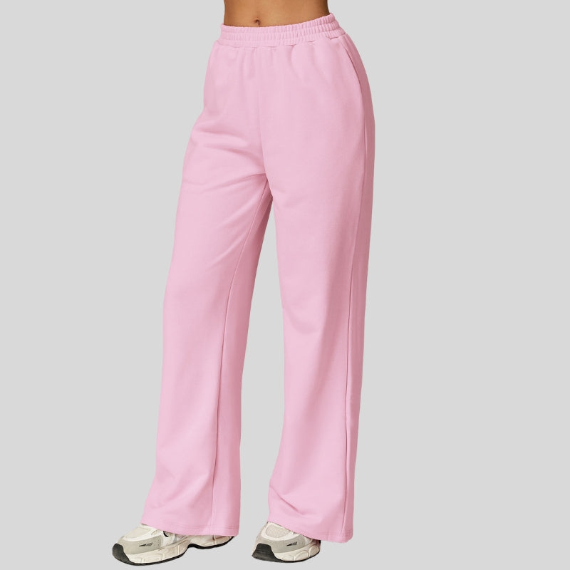 High-waisted wide-leg casual straight-leg pants