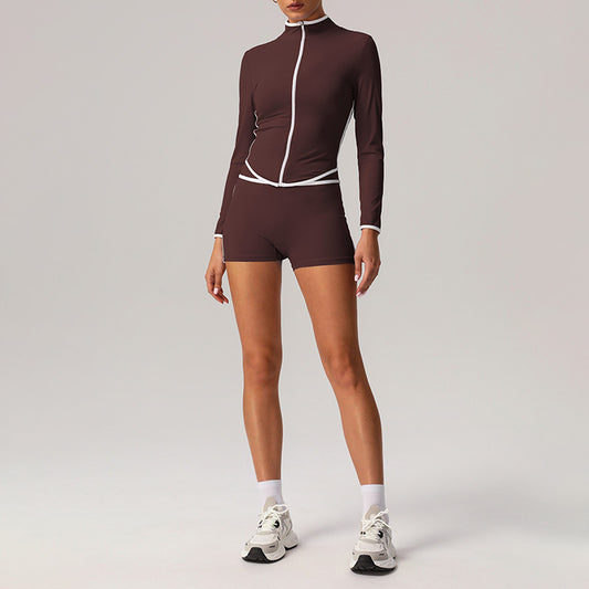 Wholesale Quick-Drying Stand-Collar Jacket + High-Waisted | Wonderxfans bulk activewear