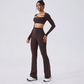 Wholesale cutout high-waisted top + flared pants