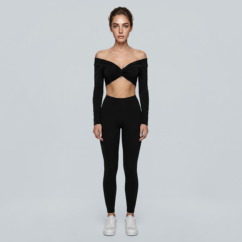 High-Elastic Quick-Dry Bare-Skin Long Sleeve Cover-Up + Bra + Leggings 3-piece set