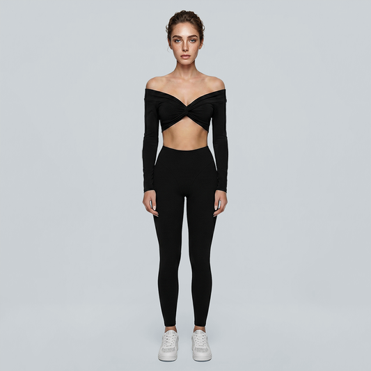 High-Elastic Quick-Dry Bare-Skin Long Sleeve Cover-Up + Bra + Leggings 3-piece set