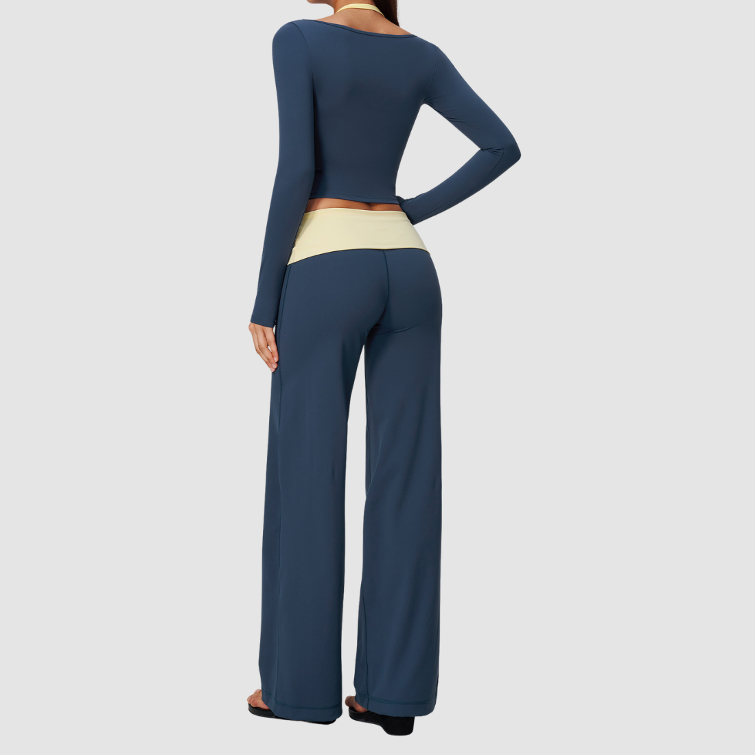 Wholesale Women’s Long-Sleeve Top & Wide-Leg Yoga Pants Set