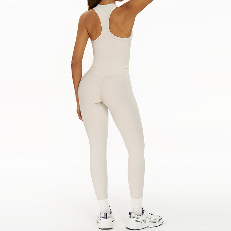 Racerback Sports top + High-waisted leggings 2-Piece Set