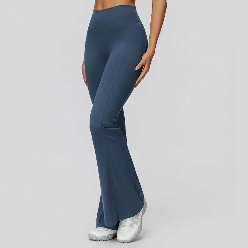 High waist slim trousers running sports flared pants