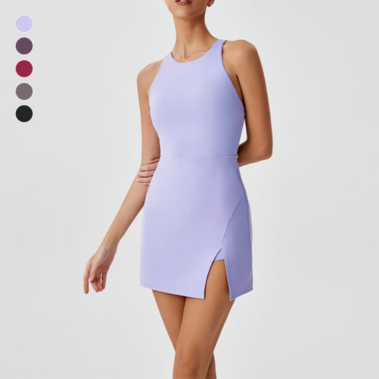 Wholesale Quick drying slit backless tennis | Wonderxfans bulk activewear