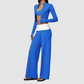 Wholesale Women’s 3-Piece Zip Jacket, Sports Bra & Wide-Leg Yoga Pants Set