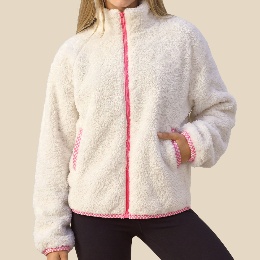 Wholesale Activewear Thick Stand-Collar Zip Pocket Outdoor Jacket