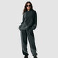 Wholesale Women's Colorblock Hooded Sweatshirt & Jogger Pants Set