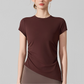 Wholesale Naked-Feel Slit-Hem Short Sleeve Yoga T-Shirt – Slim Fit Sports Top
