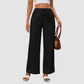 Wholesale solid color high-waisted cotton and linen wide-leg pants
