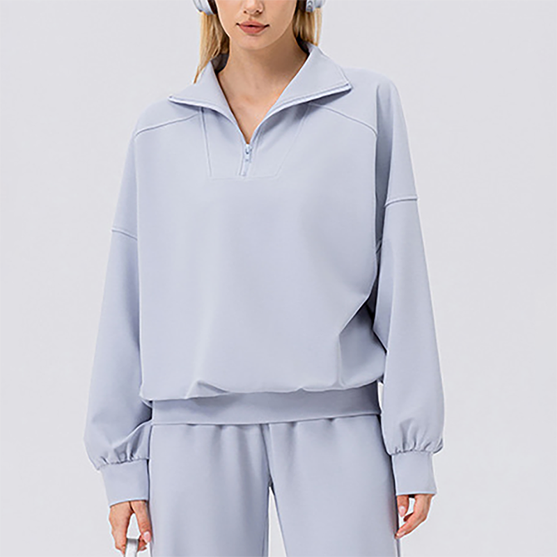 Wholesale Women's Half-Zip Pullover Sports Sweatshirt – Relaxed Fit Outdoor Running Jacket