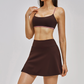 Naked and beautiful back bra+anti glass two-piece tennis skirt 2-piece set