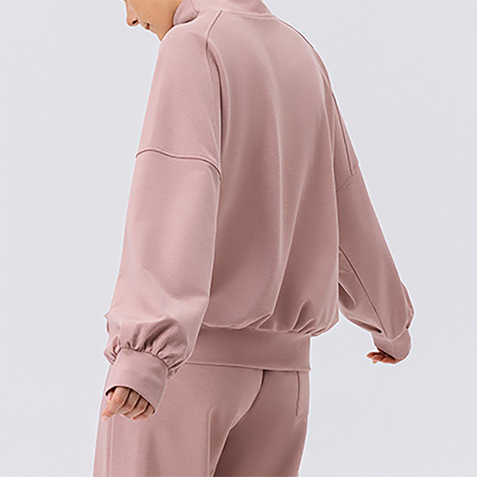 Wholesale Women's Half-Zip Pullover Sports Sweatshirt – Relaxed Fit Outdoor Running Jacket