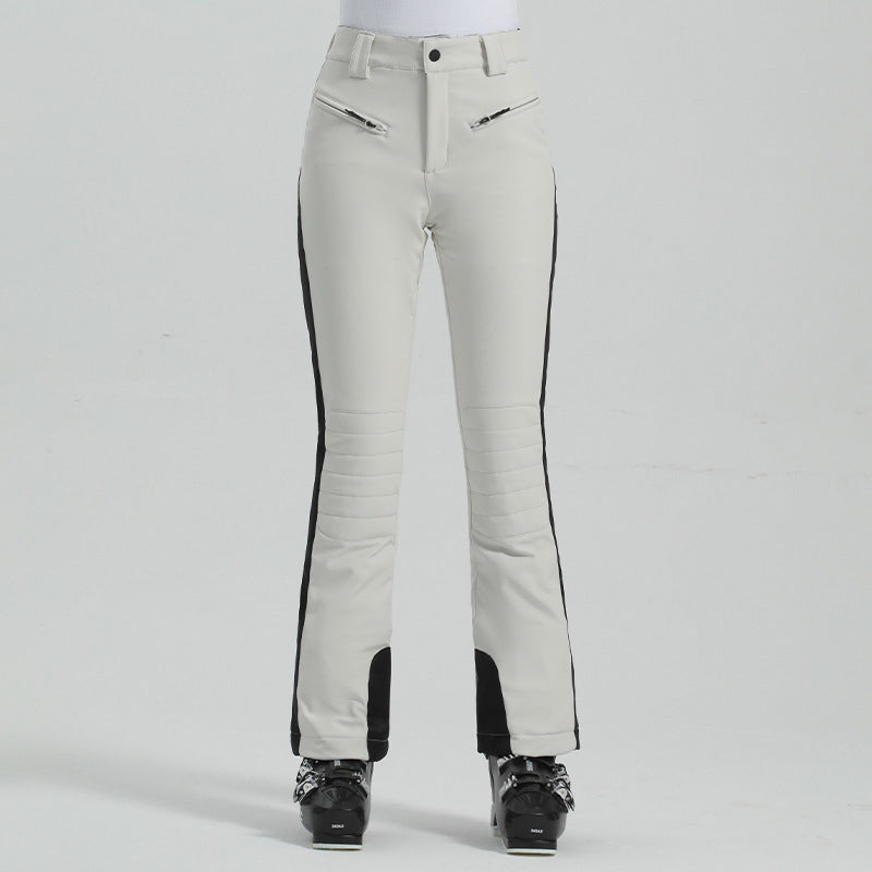 Women's Waterproof Thickened Warm Color-Blocked Ski Pants