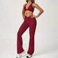 SPORTS BRA +Slim-fit athletic flare pants