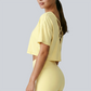 Wholesale Women's Open-Back Short Sleeve T-Shirt - Pilates Bare-Feel Fitness Top