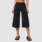 Wholesale Women's High-Waist Brushed Cropped Yoga Pants – Loose Wide-Leg Mid-Length Fitness Pants