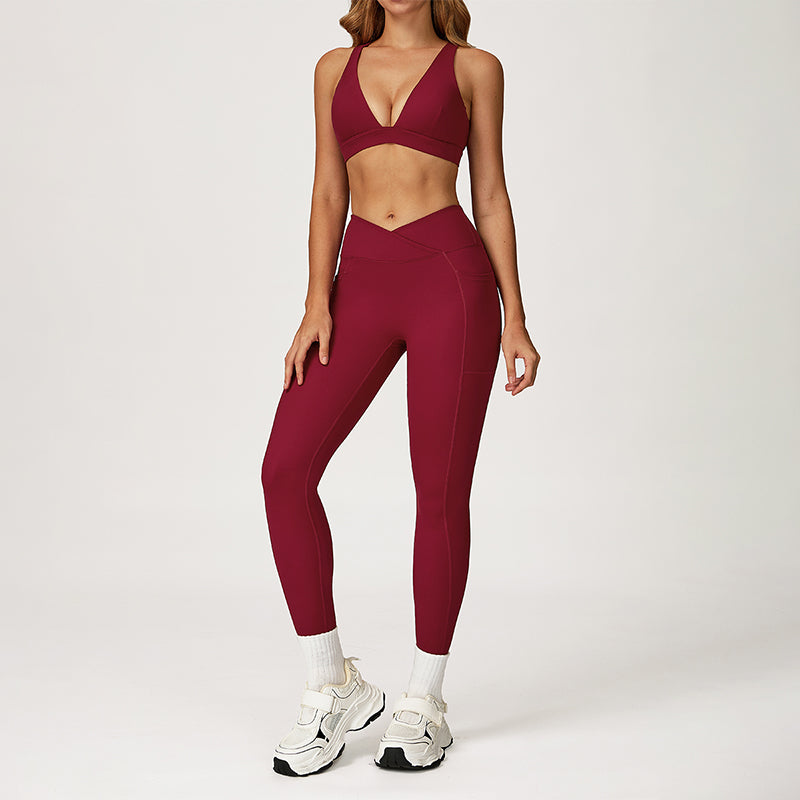 SPORTS BRA + HIGH WAIST LEGGINGS 2-PIECE SET