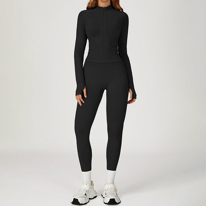 Snug-Fit Jacket + Butt-Lifting Leggings 2-Piece Set