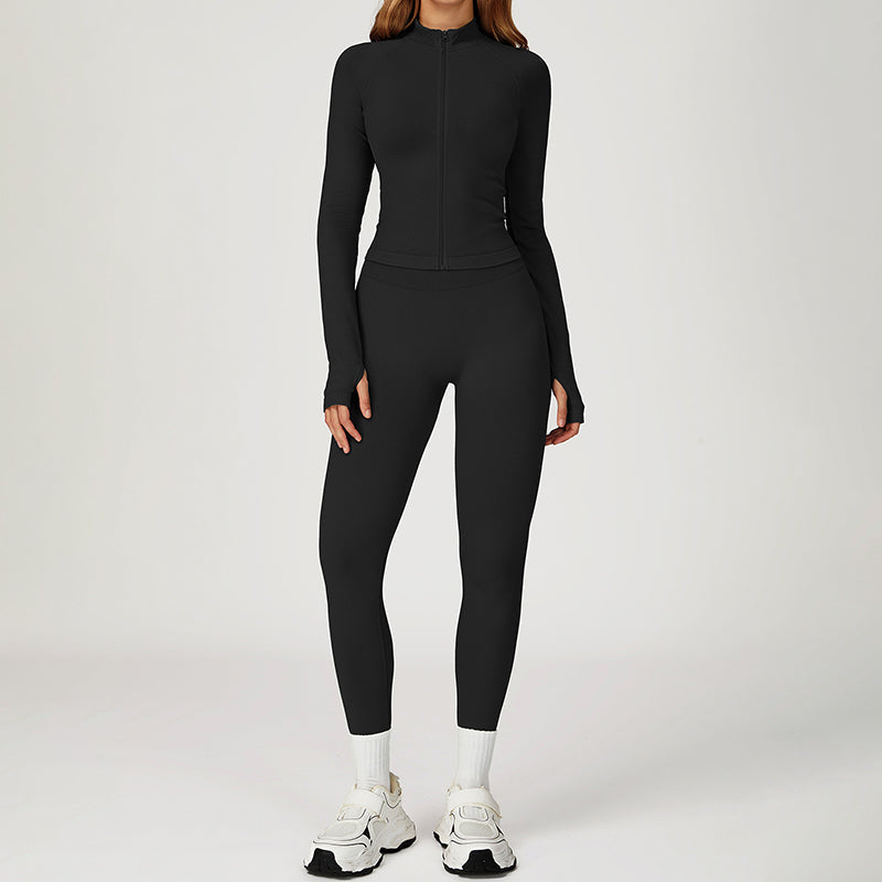 Snug-Fit Jacket + Butt-Lifting Leggings 2-Piece Set