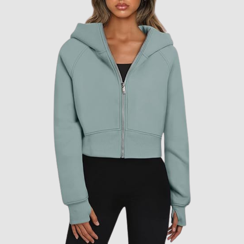 Wholesale Cropped Zip Up Hoodie